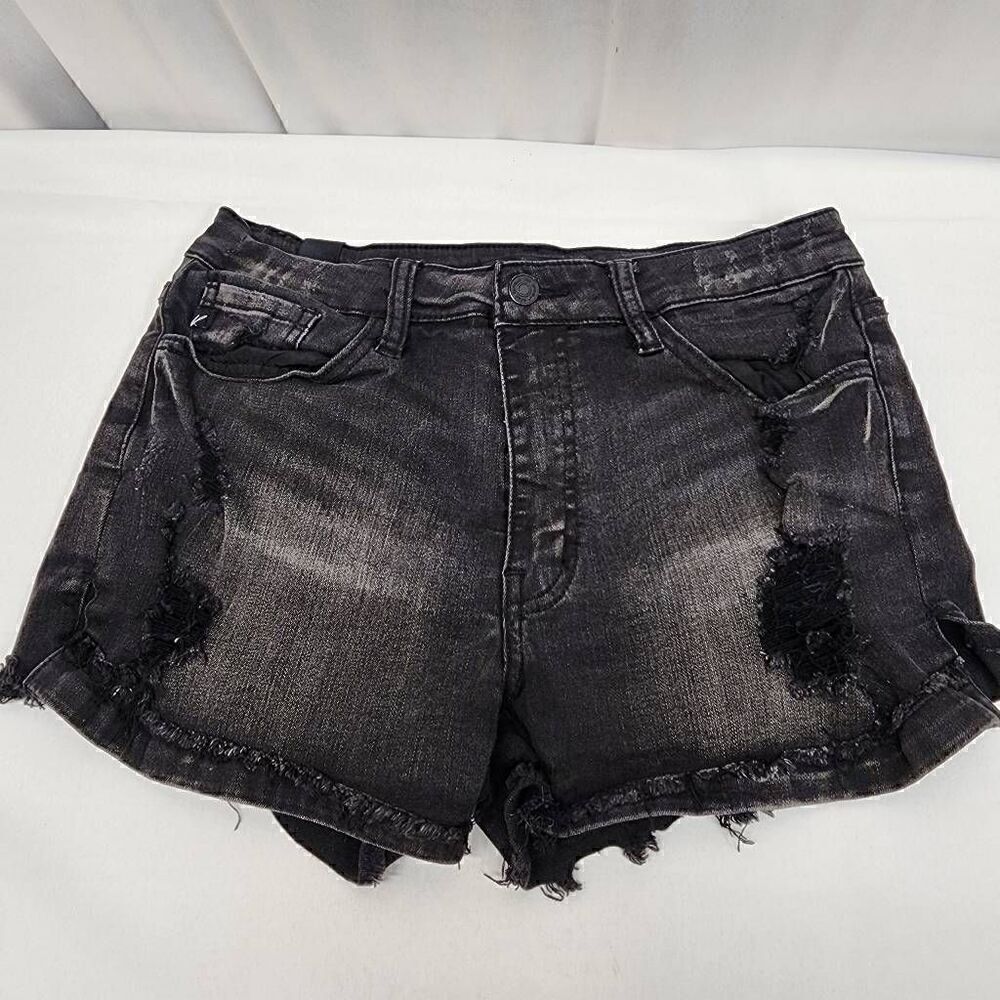 Kancan Black Denim Distressed Jean Shorts Size 9 Style Kc11142
